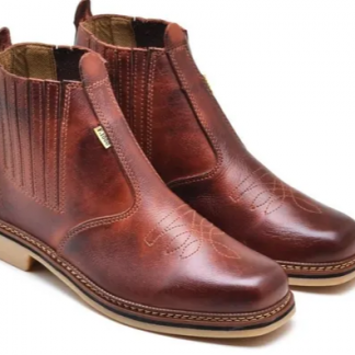 Botas Botinas F1000 Calçados Couro Legitimo Pinhão-N39 ao N44