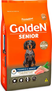 Ração Golden  Mini Bits Senior para Cães Adultos de Pequeno Porte Sabor Frango e Arroz 10kg- 608