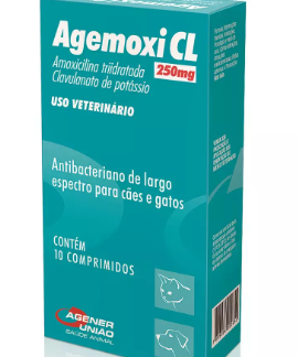 Agemoxi CL 250mg Antibiótico 10 comprimidos Cães e Gatos -1335