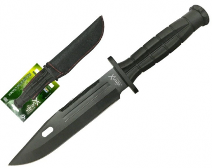 FACA ESPORTIVA XINGU XV2905 CABO PRETO E LÂMINA NEGRA + BAINHA-5981
