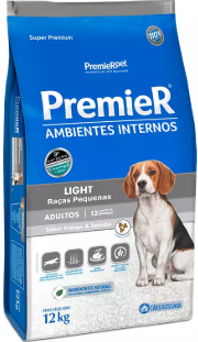 Ração Premier Ambientes Internos Light para Cães Adultos Sabor Frango e Salmão 2,5kg