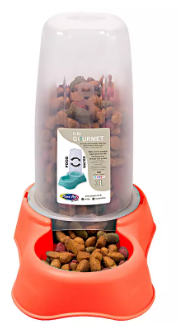 Comedouro Plast Pet Flex Gourmet Vermelho para Cães e Gatos