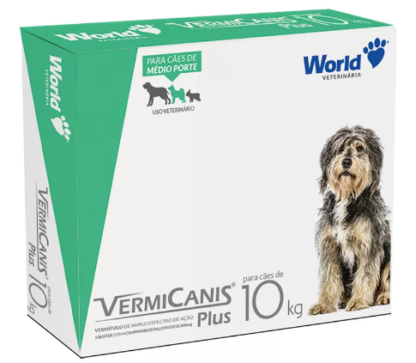 Vermífugo VermiCanis Plus World 800mg para Cães de 10kg unitario - 6595